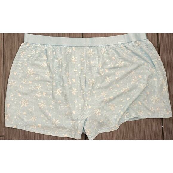 Arizona Body Juniors Waffle Long Sleeve 2pc Shorts Pajama Set Blue Heart XXL NWT - Picture 8 of 10